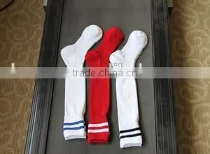 100 Pairs of Thick Nylon Football Socks for Children and Adults.dark Royal Blue With Two Gold Stripes thumbnail-1