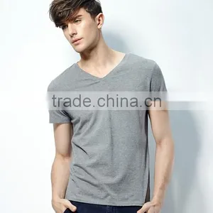 Cotton T-shirt for Men/men's Short Sleeve t Shirt/shirts for Men v Neck thumbnail-3