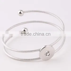 Gold Plated Snap Button Bangle High End Open Cuff Bangle Factory Supplier Twist Cuff Bangle for Women Jewelry thumbnail-4