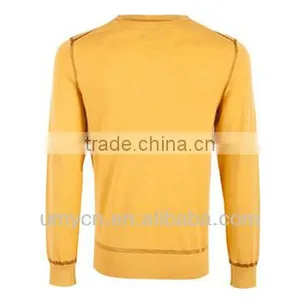 2014 Men's Ribbed Knitted Color-block V Neck Pullover Sweater thumbnail-3