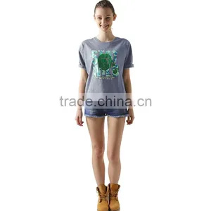 Fashion Design Print Tshirt Slim Tshirt for Ladies thumbnail-2