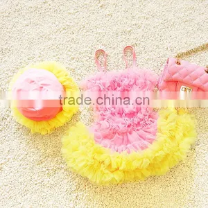 S31350W Little Children Girls Lace Fancy Swimwear Bikini Sets thumbnail-1