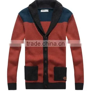 The Long Sleeve Double Pocket Design Knitting Cardigan Casual Men Knitted Sweater thumbnail-1