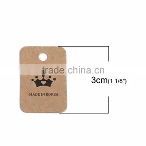 Paper Label Tags Rectangle Brown Crown Pattern 30mm(1 1/8") x 20mm( 6/8"), 1 Piece thumbnail-2