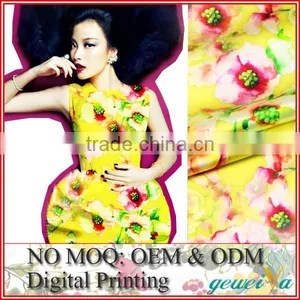 Digital Chiffon Flower Printing Polyester Textile Fabric thumbnail-1