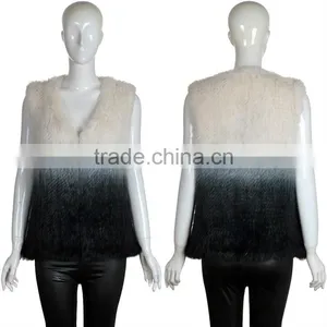 YR554 Fashion Women Short Style 1*1 Knit Rabbit Fur Vest Wholesale and Retail All Accept~Degrade~~ thumbnail-5
