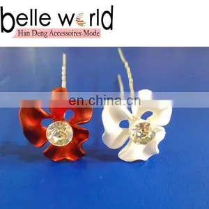 Metal Flower Hair Pin Stick Hair Fork With Stone thumbnail-1