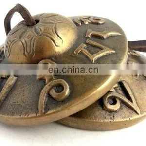 Tibetan-Om-Mani-Tingsha-or-Metal-Cymbals-Musical-Instrument Tibetan-tingsha-cymbals-Om-Mani-Padme-Hum Brass Bells Bell thumbnail-2