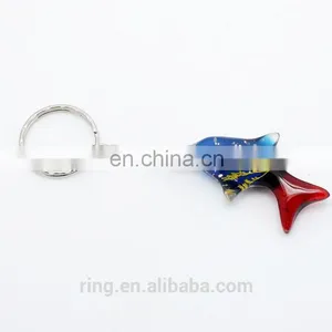 Multicolor Three-dimensional Amber Resin Shells Water Plants Shark Fish Acrylic Keychain thumbnail-1