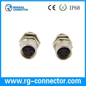 M8 3 Pin Female Rear and Front Type Panel Mount Waterproof Connector thumbnail-1