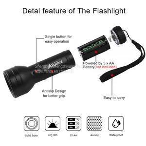 395nm Flashlight 51 Leds Ultra Violet Torch Light Lamp UV Led Blacklight Detector for Dog Urine Pet Stains and Bed Bug thumbnail-4