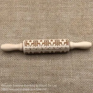 Laser Printing Wooden Rolling Pin,Made of Chinese Cherry thumbnail-3