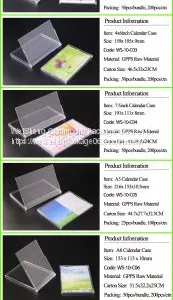 Wholesale Weisheng 4x6 Inch Office Calendar Holders Desktop Stand Plastic Box Calendar Keeper Display Calendar Case thumbnail-5