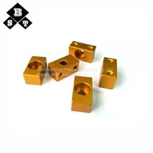 Custom Red Anodized Bearing Bracket Custom CNC Aluminum Milling Case Billet Machined Parts thumbnail-1