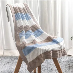 New Hot Selling Knitted Cotton Blanket a Good Partner for Baby Sleeping Soft and Light Baby Blanket Outdoor Windproof Blanket thumbnail-1
