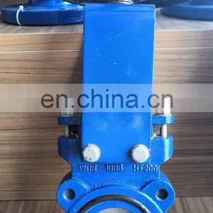 DN50 DIN Ductile Cast Iron Soft Seat Knife Gate Valve PN10 thumbnail-1