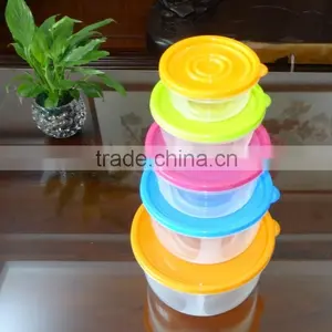 Popular 5 Pcs Set Round Plastic Food Storage Container / Plastic Food Storage Box thumbnail-1