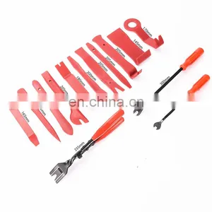 4pcs Red Color Auto Car Radio Door Clip Panel Trim Dash Audio Removal Installer Pry Tool Kit Car Panel Removal Tool thumbnail-2