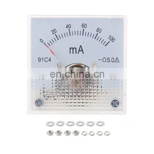 91c4 Ammeter DC Analog Current Meter Panel Mechanical Pointer 1A/2A/3A/5A/10A/20mA/30mA/50mA/100mA/200mA/300mA/500mA thumbnail-1