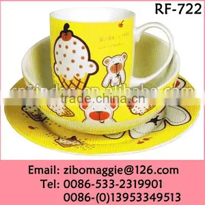 2016 Hot Sale China Manufactured 3pcs Ceramic Children Breakfast Set Dinner Set With Good Quality thumbnail-6
