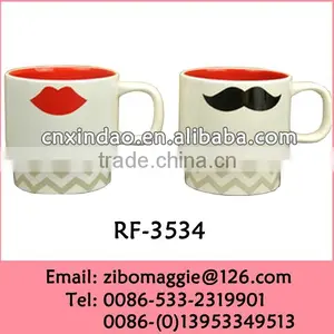 Porcelain Stackable Coffee Cup With New Valentine's Designed for Promotional Gift thumbnail-1