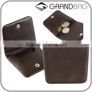Black Soft Calf Leather Pocket Coin Holder Coin Case Coin Pouch thumbnail-1