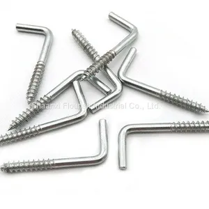 L Shape Threaded Mechanical Fasteners / Self Tapping Square Bend Screw Hooks thumbnail-3