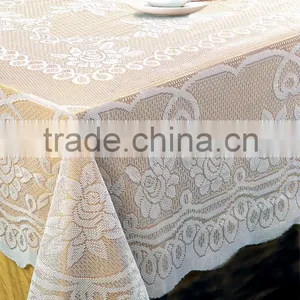 White Solid Elegant Lace Tablecloth for Wedding Quality Choice thumbnail-1