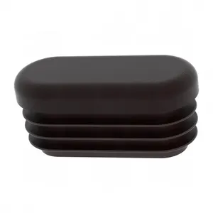 Flat Sided Oval Black Capped Ribbed Insert Blanking End Caps Tube Bung Rubber Oval Hole Plugs thumbnail-4