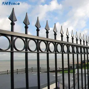 JH Fence Decorative Custom Luxury Modern Durable Powder Coated Carbon Steel Eco-Friendly Waterproof Rot Proof 6ft Gate thumbnail-5