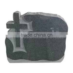 G654 China Dark Grey Granite Cross Headstone thumbnail-1