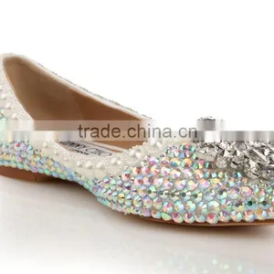 2015 New Model Rhinestone Flat Wedding Shoes For Bridals Elegant Shoes for Ladies thumbnail-1