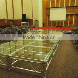 1.22x1.22m (4'x4') Aluminum Frame Portable Clear Acrylic Stage Platform thumbnail-2