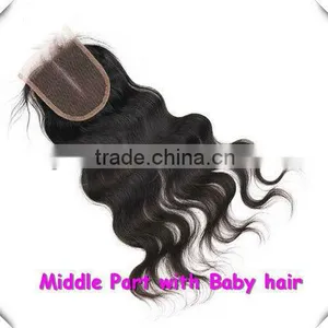 China Factory Natural Body Wave, Middle Parting, Dyeable and Bleachable Undetectable, Brazilian Hair Lace Front Closure Piece thumbnail-1