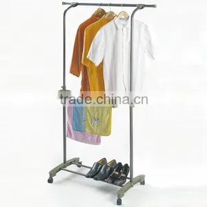 Modern Removable Metal Coat Rack Stand With Wheels thumbnail-1