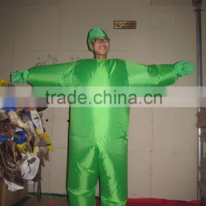 DJ-CO-116 Inflatable Suit Funny Colorful Halloween Costume Green Jumpsuit thumbnail-3