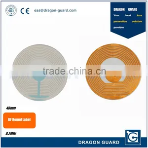 Dragon Guard EAS Anti-Theft R40 Barcode/White/Black/Transparent Round RF EAS Security Label thumbnail-2