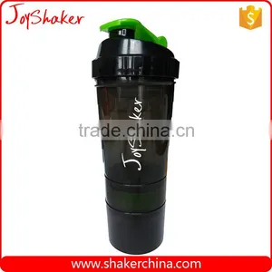 3 in 1 Sports Shake Bottle,BPA Free Plastic Protein Powder Shake Bottles With Storage Compartment / Pill Box thumbnail-2