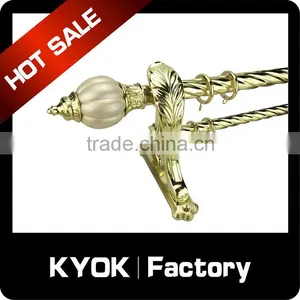 KYOK 12 Years Double Curtain Rods Factory , 28mm Golden Curtains Rods Wholesale thumbnail-5
