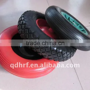 4.00-8/400-8 Colourful Flat Free Wheels ,PU Foam Tubeless for Wheel Barrow Quality Choice thumbnail-4