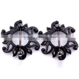 Black Shields Nipple Rings Barbells thumbnail-1