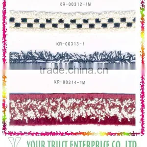 Burgundy Gold Metallic Wool Thread Braid Decorative Trimming Swimwear thumbnail-5