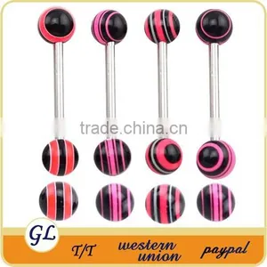 TR01030 Resin Tongue Ring Jewelry , Tongue Barbell Piercing , Plastic Tongue Ring Barbell thumbnail-1