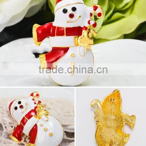 Vintage Red Hat Snowman Hold The X'mas Candy Brooch thumbnail-5