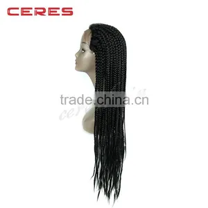 Cheap Synthetic Hair Lace Front Wig, Wet and Wavy Cheap Lace Front Wig, Box Braid Lace Wig for Black Women thumbnail-3