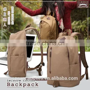 China Manufacturers Hidden Compartment Day Backpack Cotton Softback Leisure School Bag thumbnail-1