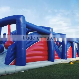 Outdoor Red and Blue Giant Adult Inflatable Obstacle Course Equipment thumbnail-2