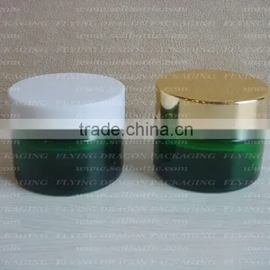 30ml Green Glass Jar With Aluminum Lid, Cosmetic Jar, Cosmetic Glass Jar thumbnail-1