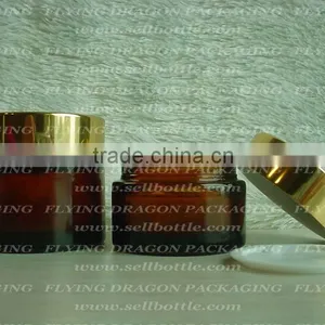 30ml, 60ml, Brown/ Amber Glass Jar With Aluminum Lid, Cosmetic Jar, Glass Cosmetic Jar thumbnail-1