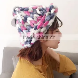 Top Sale Winter Thick Yarn Crocheted Cap thumbnail-1